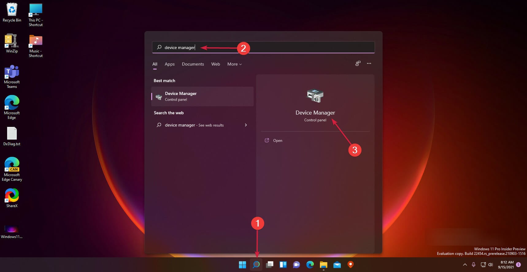 Поиск и запуск Диспетчера устройств