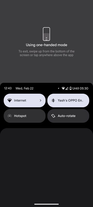 switching to One-handed Mode on a Pixel phone