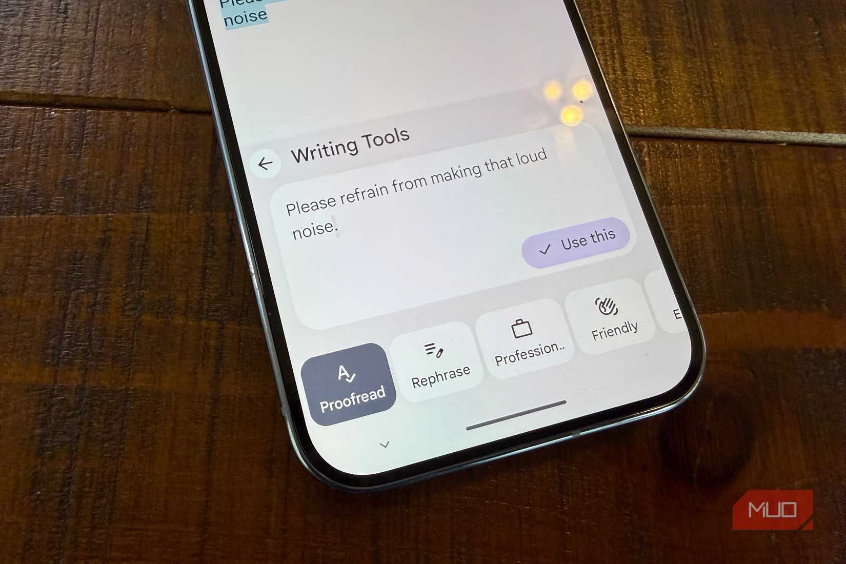 Writing Tools on Pixel