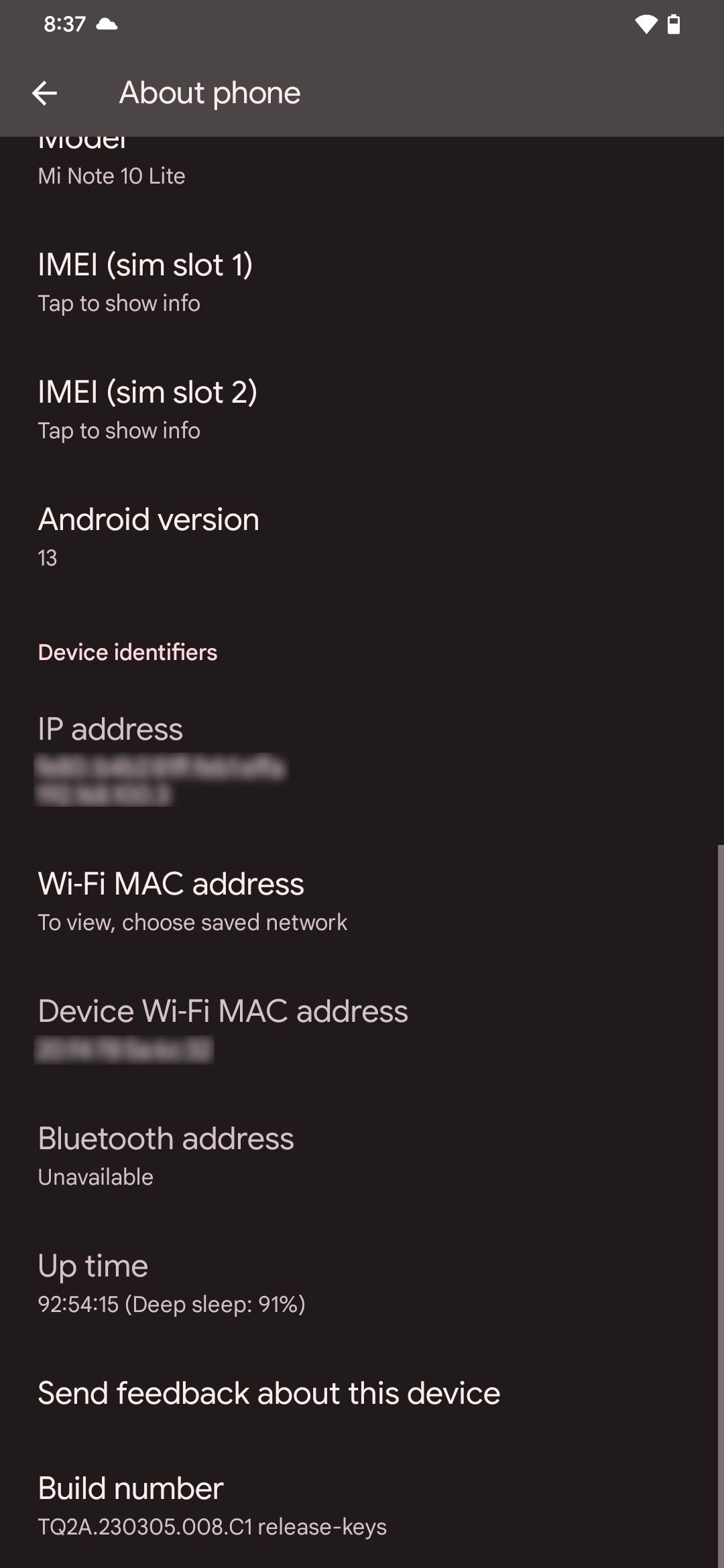 settings app about phone