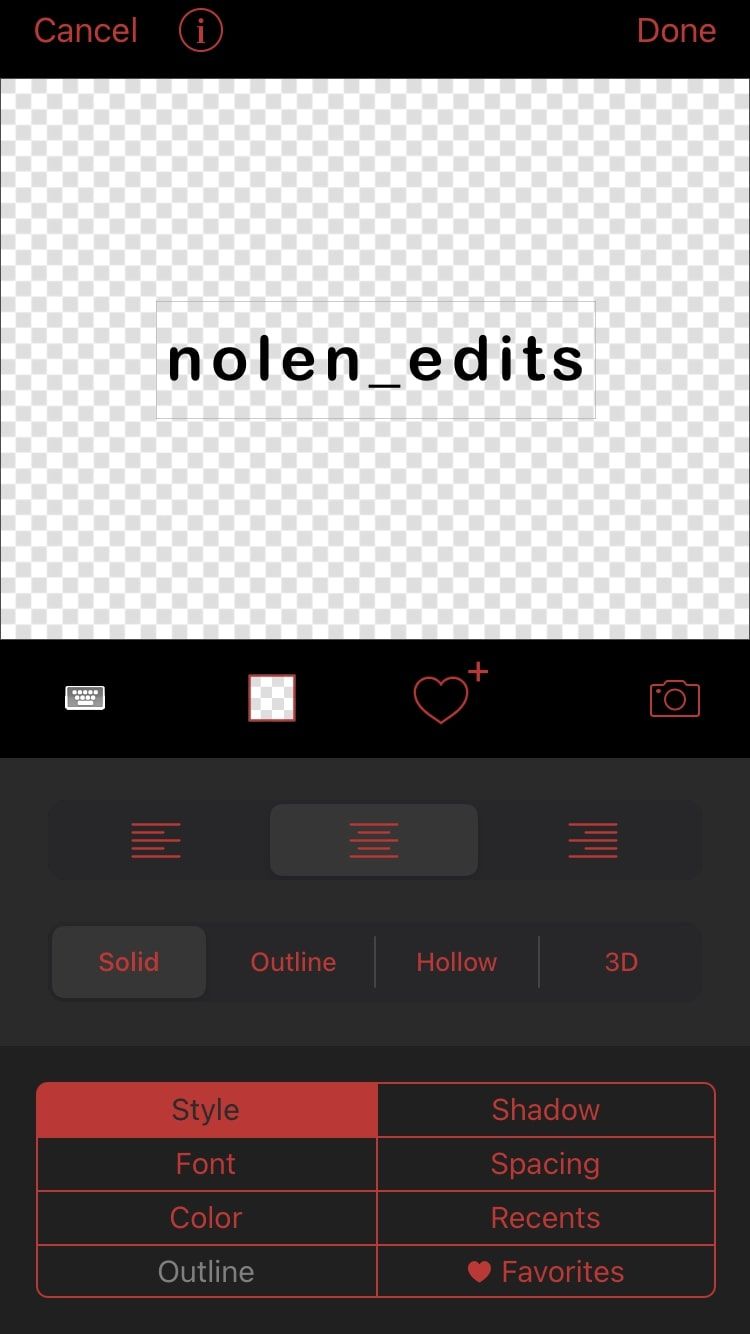 Настройка текста в Video Star