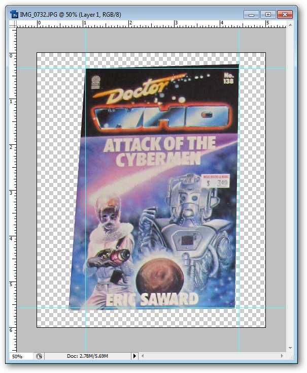 Добавление горизонтальной направляющей и создание рамки для коррекции