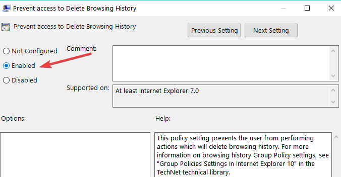 block user delete browsing history