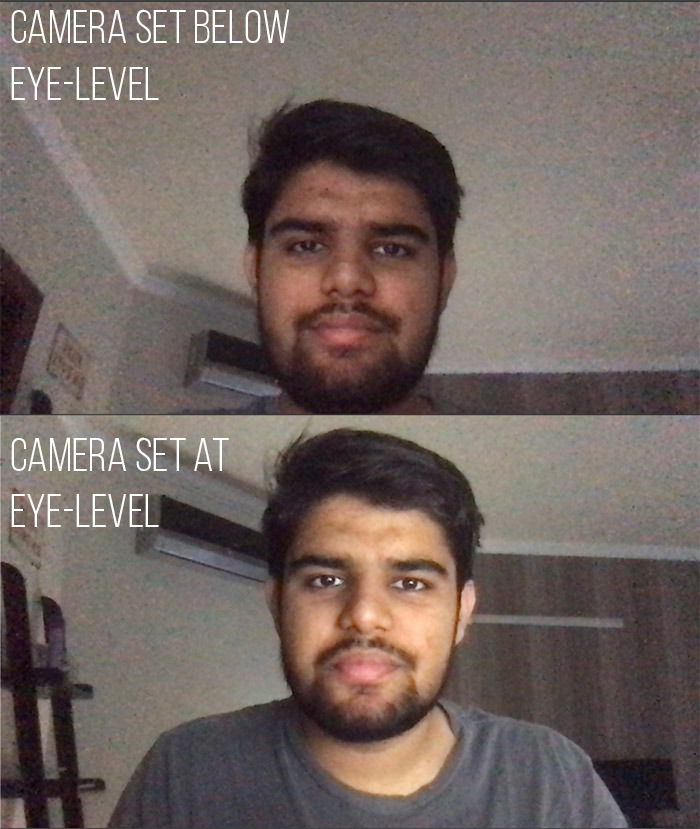 Камера на уровне глаз и правильный ракурс