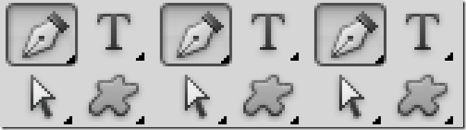 Интерфейс инструментов Pen и варианты