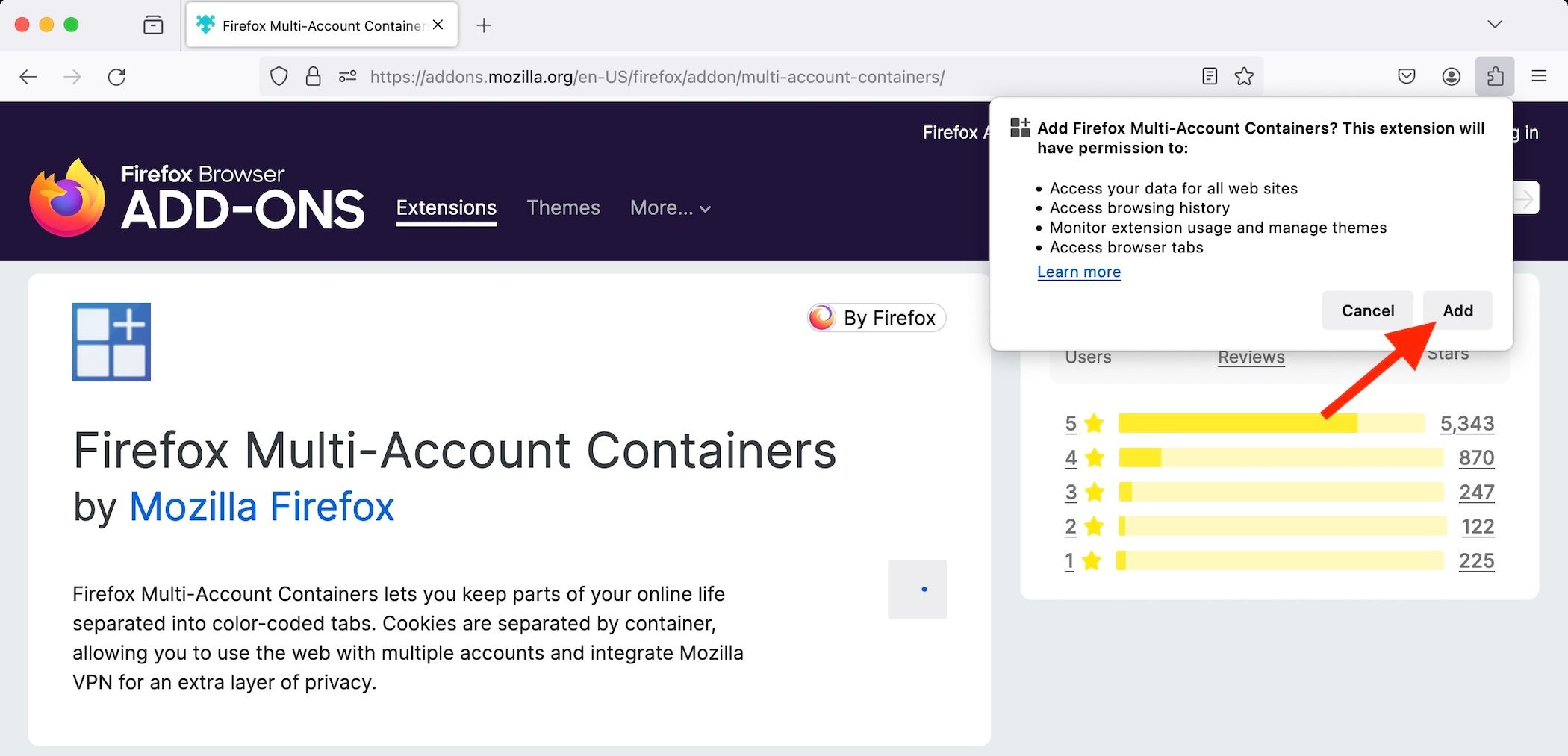 Расположение меню настроек Firefox