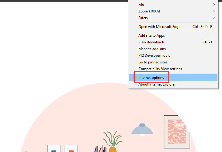 Меню Internet Explorer: свойства обозревателя