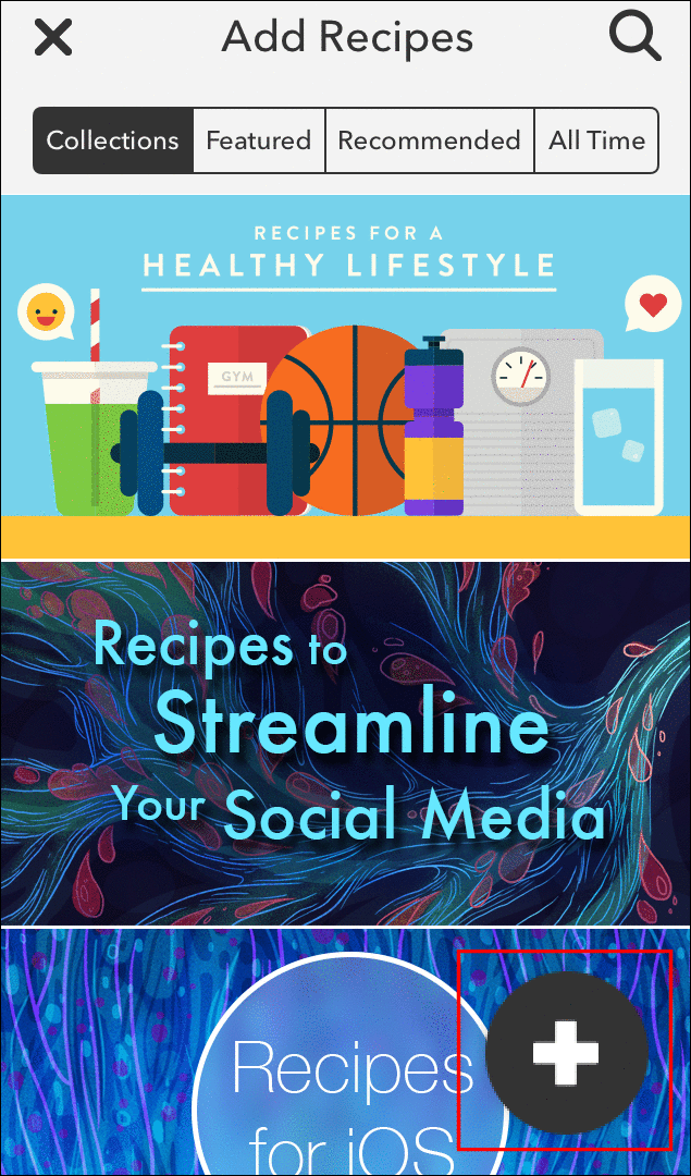 Экран создания рецепта в приложении IF