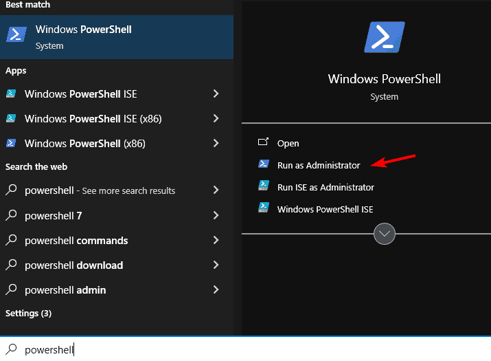 Запуск PowerShell от имени администратора