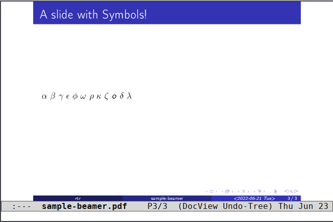 Слайд с символами и пунктами списка