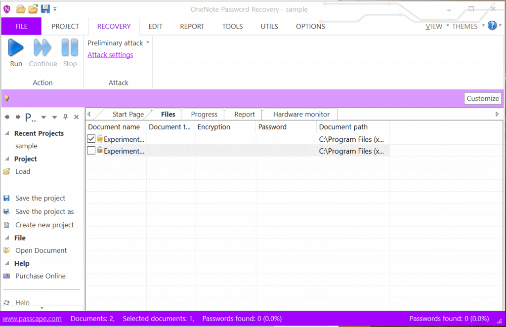 OneNote Password Recovery by Passcape Software