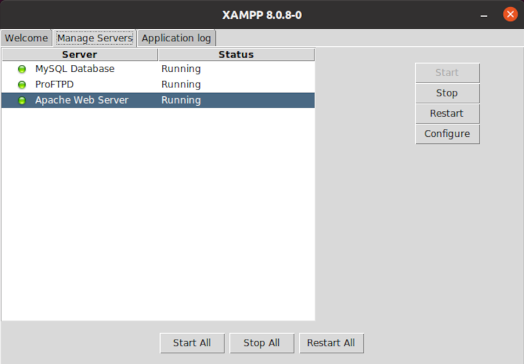 Менеджер XAMPP GUI