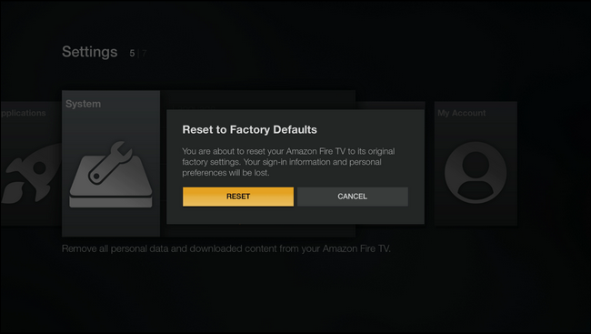 Процесс перезагрузки Fire TV