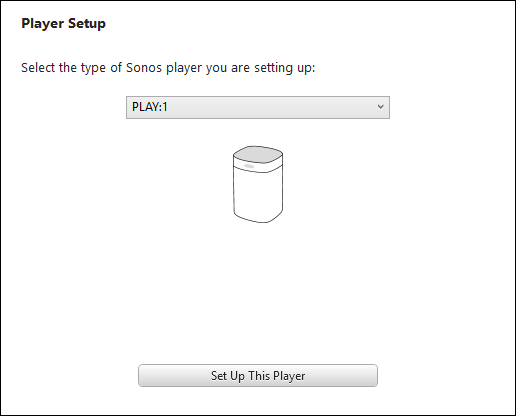 Выбор модели Sonos при настройке