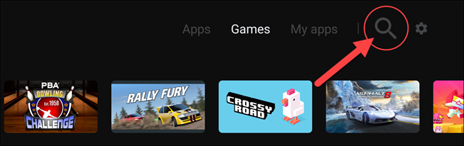 Поиск приложений в Play Store на Android TV