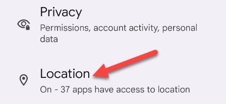 Выберите раздел «Местоположение» в системных настройках.
