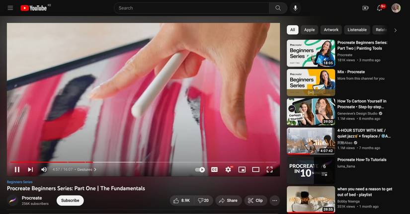 Элементы управления плеером YouTube