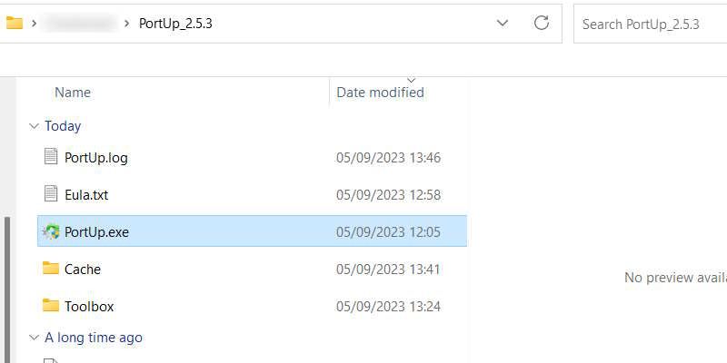 Папка Portable Update на флеш‑накопителе