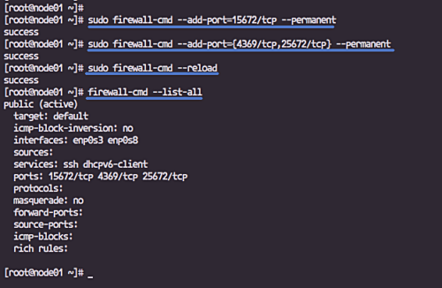Настройка firewalld — открытые порты для RabbitMQ