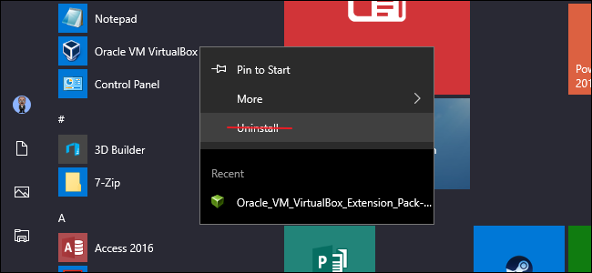 Отключить «Удалить» в меню Пуск Windows 10