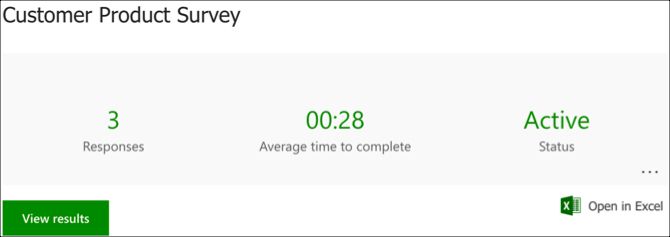 Microsoft Forms responses summary