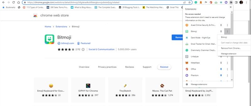 Управление отдельными расширениями в Chrome