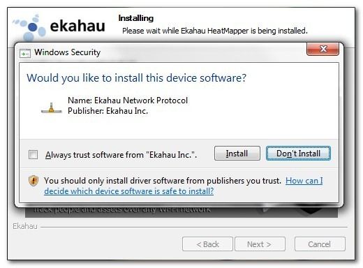 Скриншот процесса установки HeatMapper
