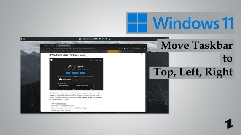 Переместить панель задач в Windows 11 — рабочие способы