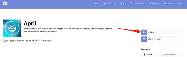 Выберите Пригласить на странице бота