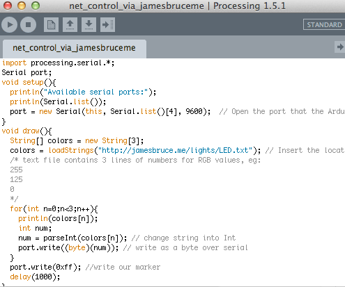 Processing отправляет цвета в Arduino