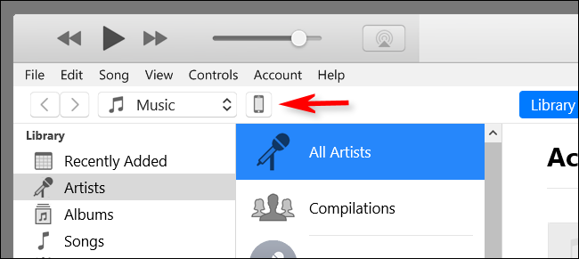 iPhone icon location in iTunes