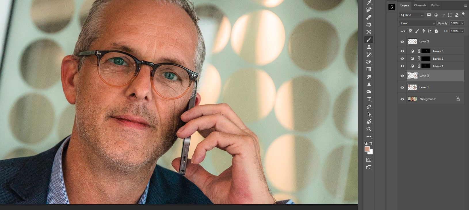 Результат после удаления блика