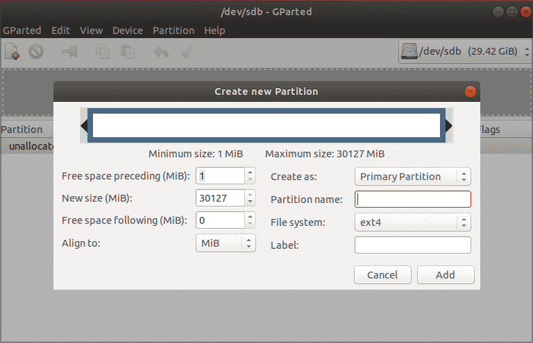 Создание нового ntfs-раздела