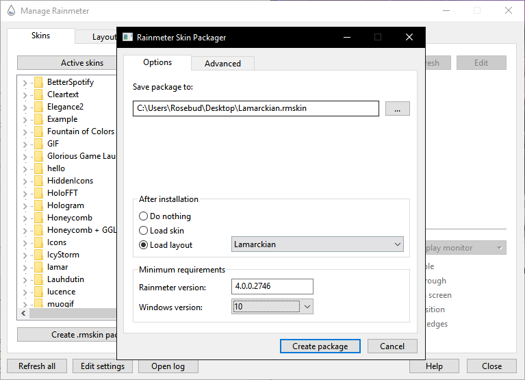 create rmskin package