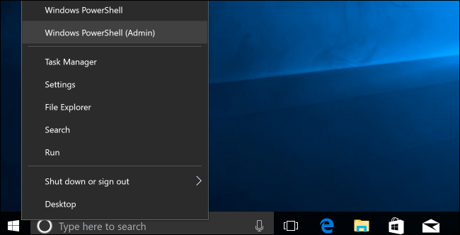Открытие PowerShell от имени администратора через меню Пуск