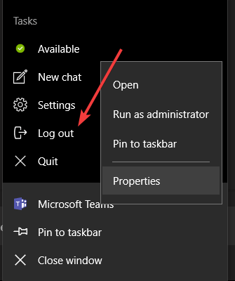 Инструкция выхода из Teams и перезапуска