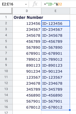 Используйте маркер заполнения, чтобы скопировать формулу