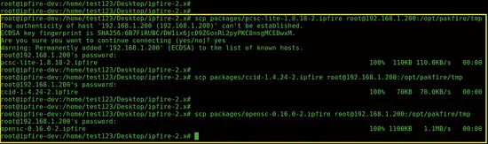 Копирование пакетов в рабочую систему IPFire (/opt/pakfire/tmp/)