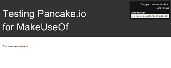 Пример поста в Pancake.io