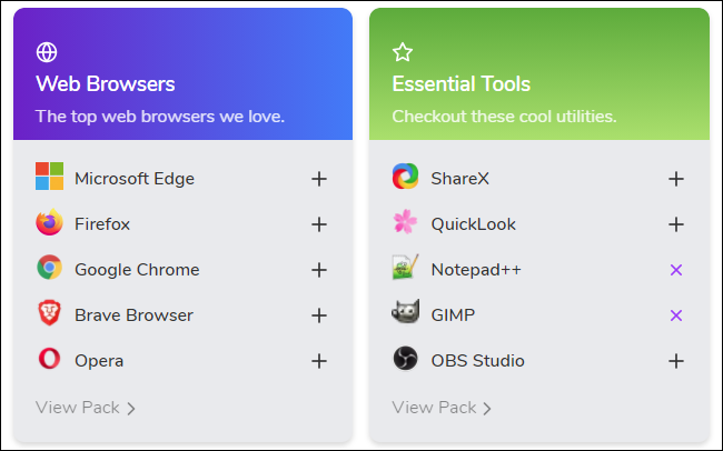 Нажмите приложения, чтобы выбрать их