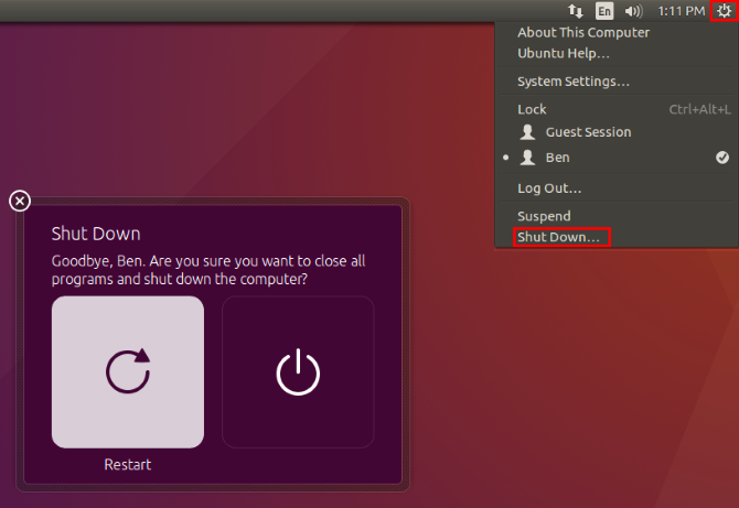 Перезагрузка Ubuntu после установки Guest Additions