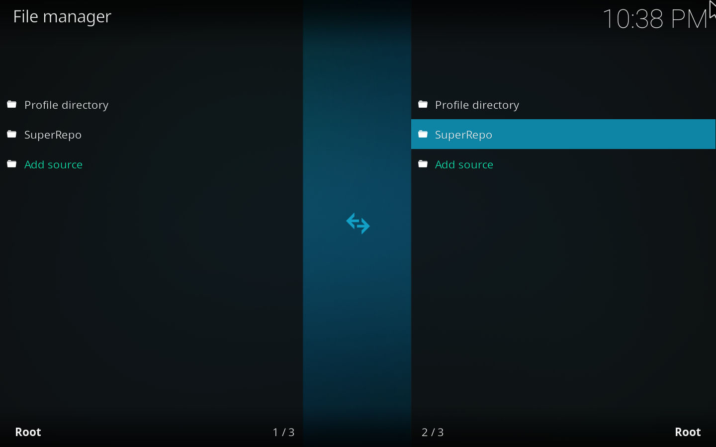 Добавление источника SuperRepo в файловом менеджере Kodi