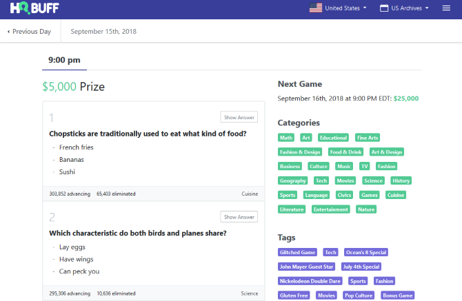 The homepage of HQ Buff