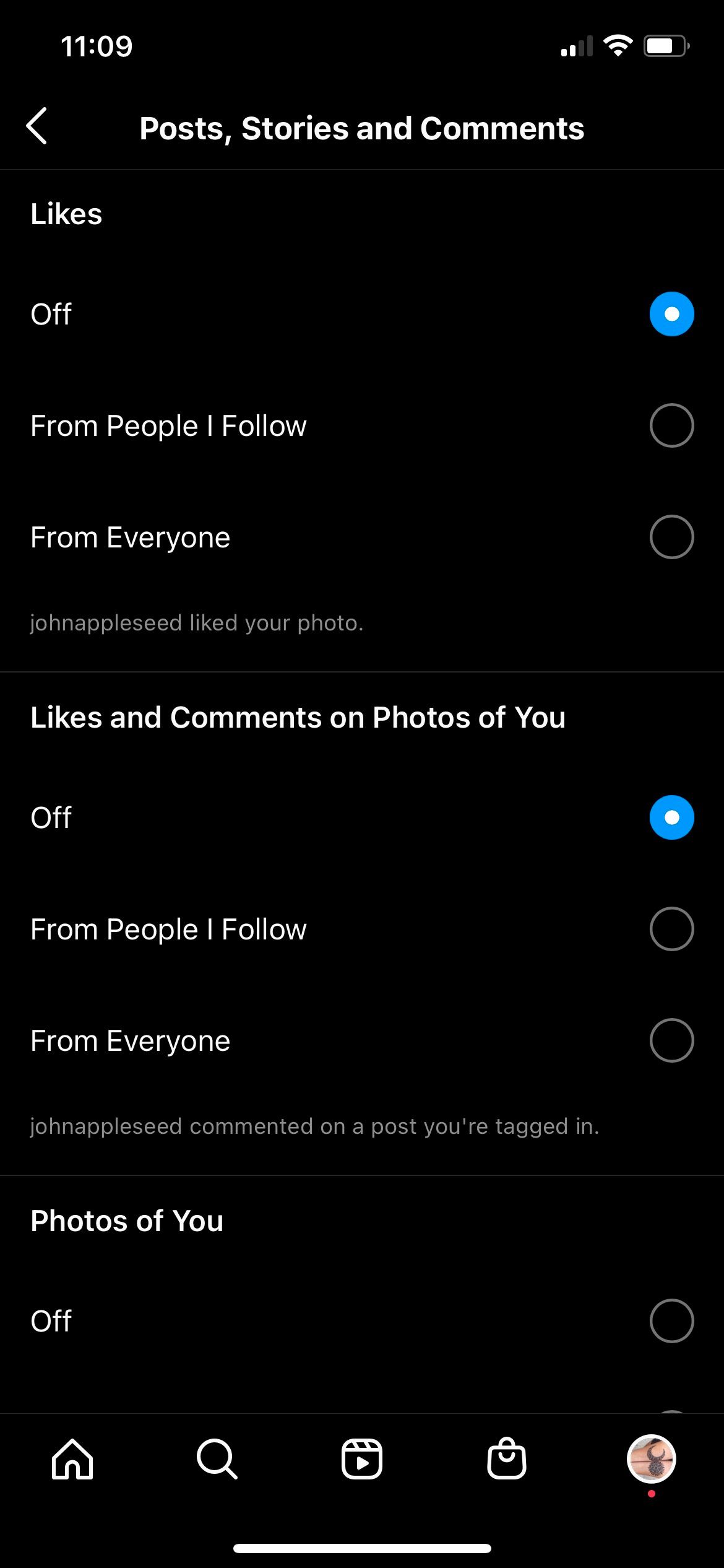 Параметры публикаций и историй в Instagram