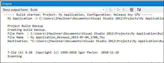 Автоматические резервные копии сборок в Visual Studio