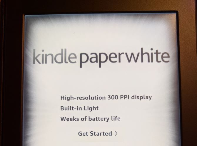 Экран приветствия Kindle при первом запуске