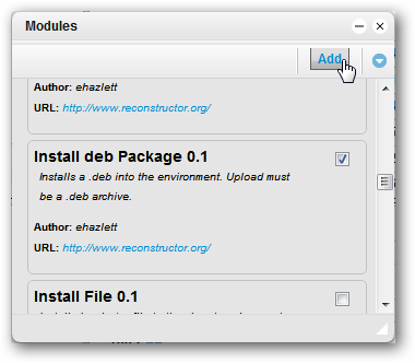 Модуль Установка deb-пакета (Install deb Package)