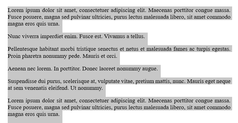 Выделенный фрагмент текста в Word.