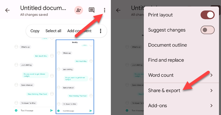Open the menu and select