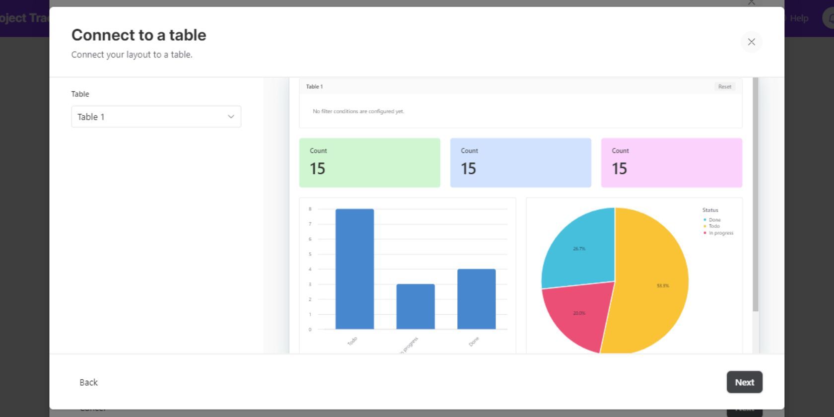 Скриншот Airtable: окно конструктора интерфейсов с блоками и настройками